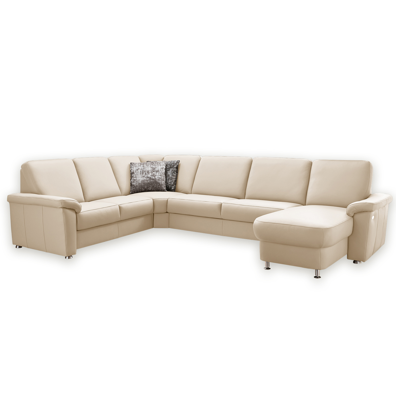 Ledersofa - ecru - Canape rechts