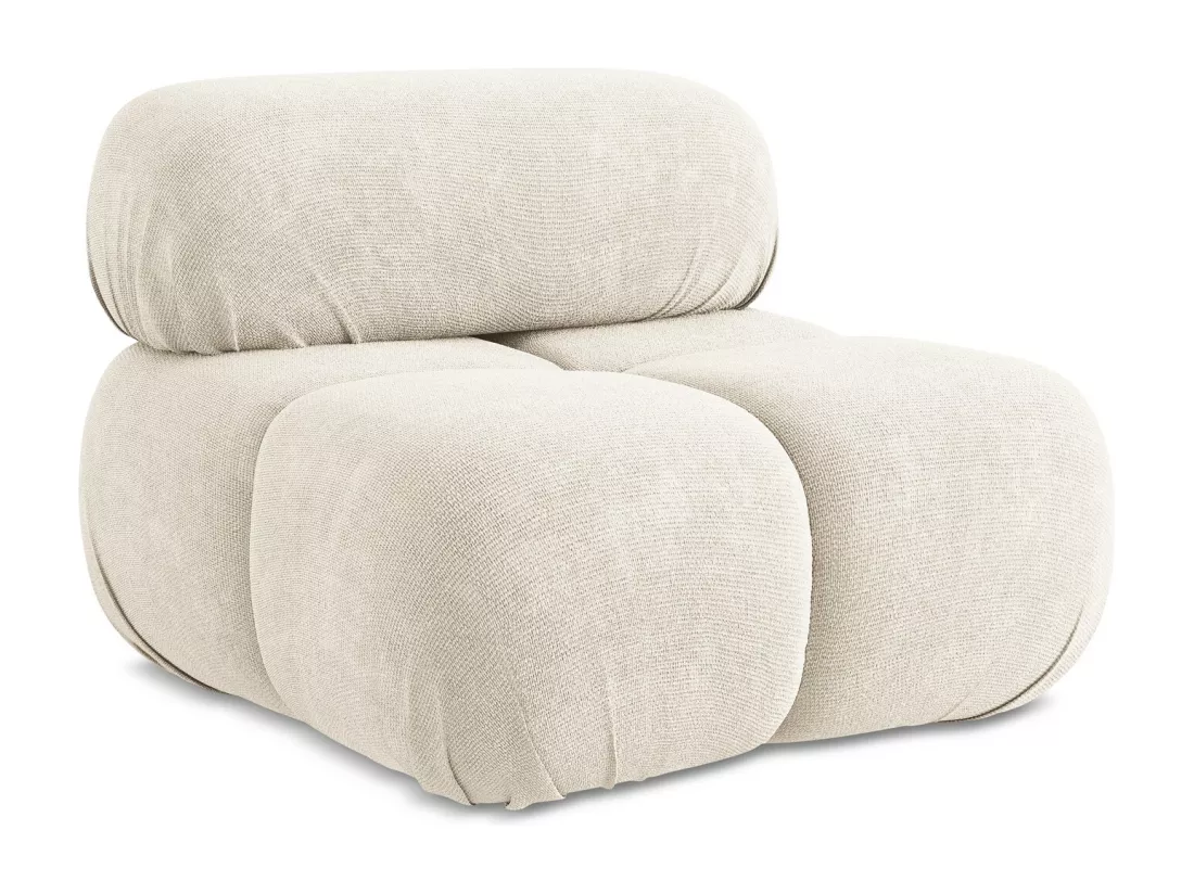 Fauteuil en Chenille - beige clair - LOKUA