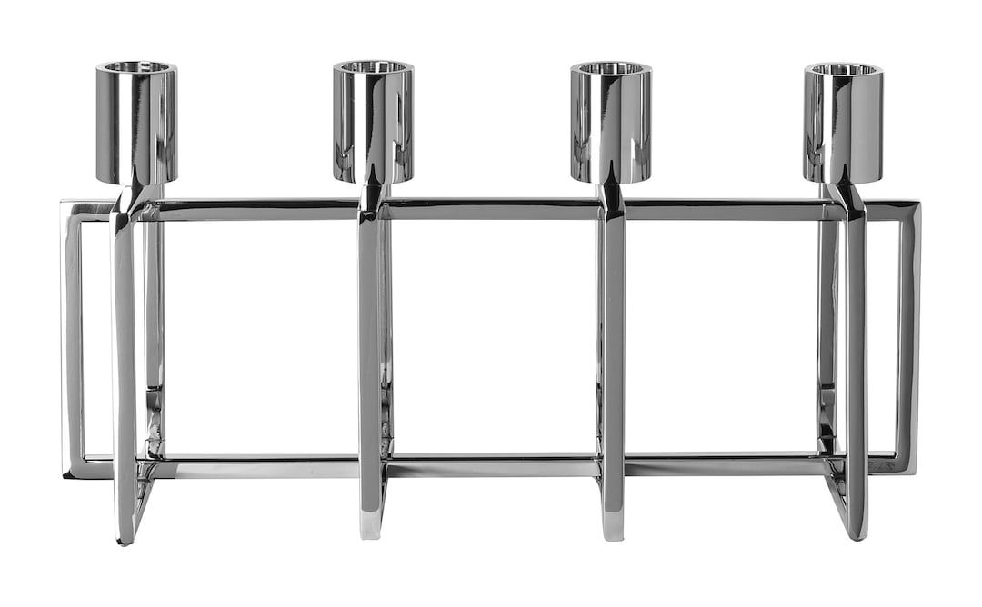 Fink Stabkerzenleuchter 4-flammig ELIOT 20,5 cm silberfarbig/vernickelt