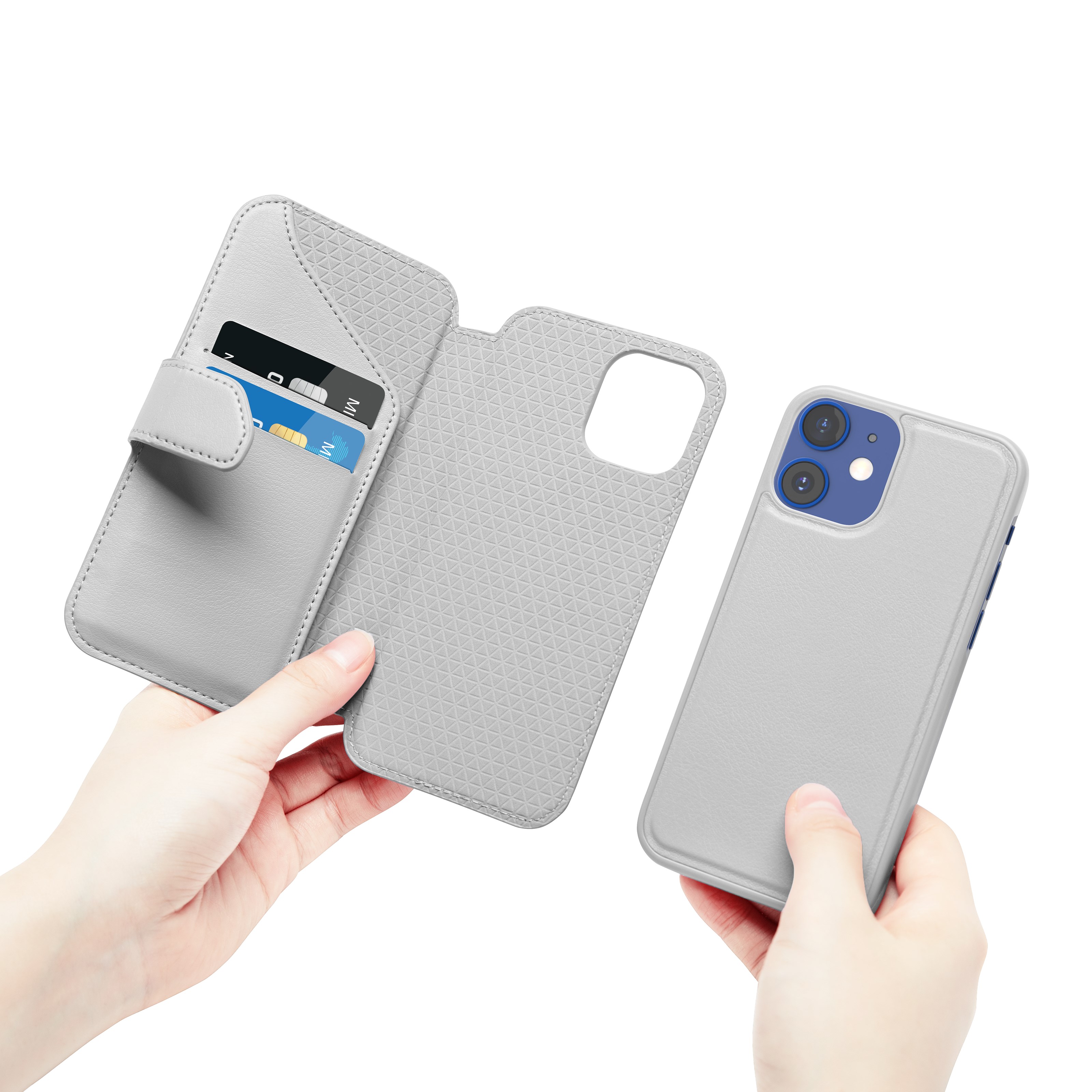 Nomadelic Wallet Case Solo 502 til iPhone 12 mini Grå