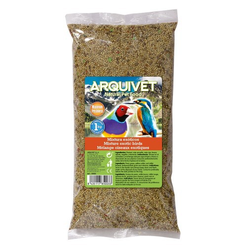 Mistura de sabor neutro para aves exóticas