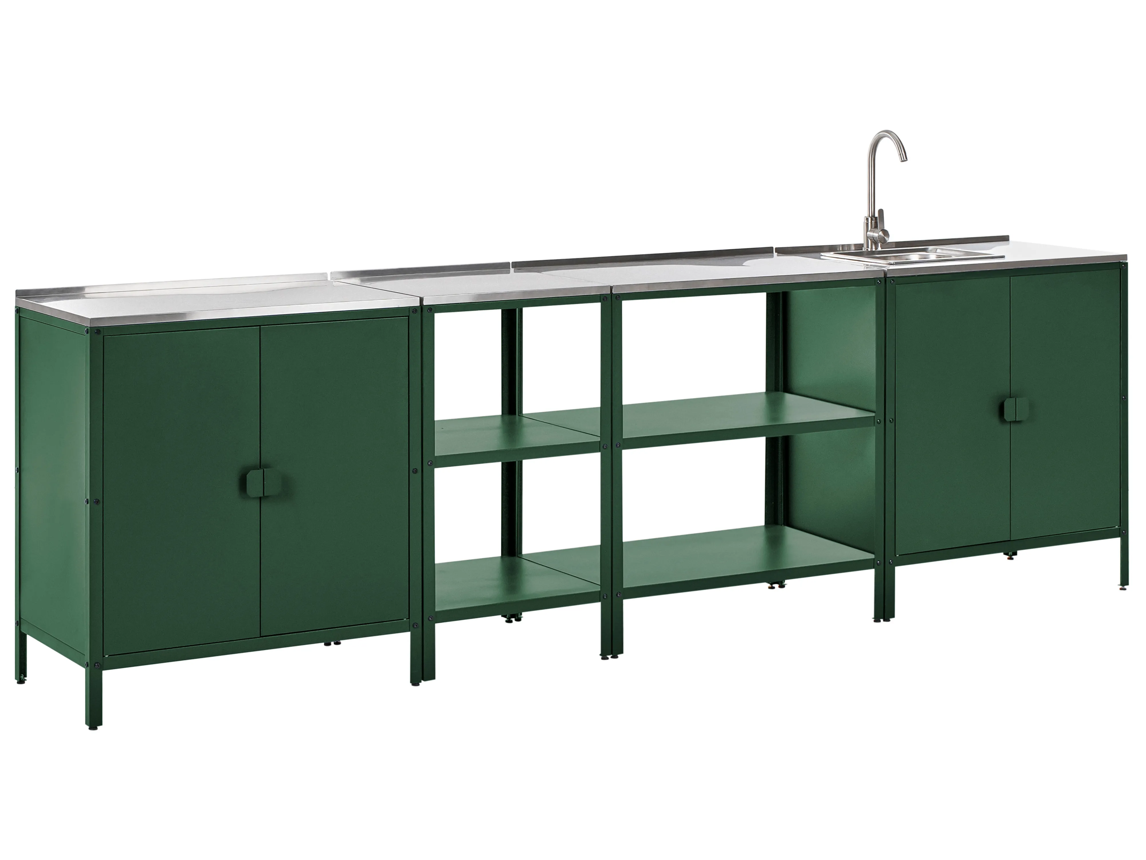 Tuin keukenset 4-delig met spoelbak VILAMA Metaal Groen