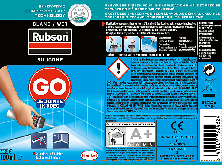 Mastic Rubson Sanitaire Je Jointe blanc MSP 100ml
