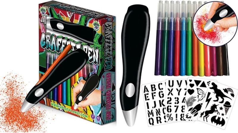 Elektrische Airbrush-Pen - Urban Art KIT - 12 Kleurige Aquarel Markers - Draadloos