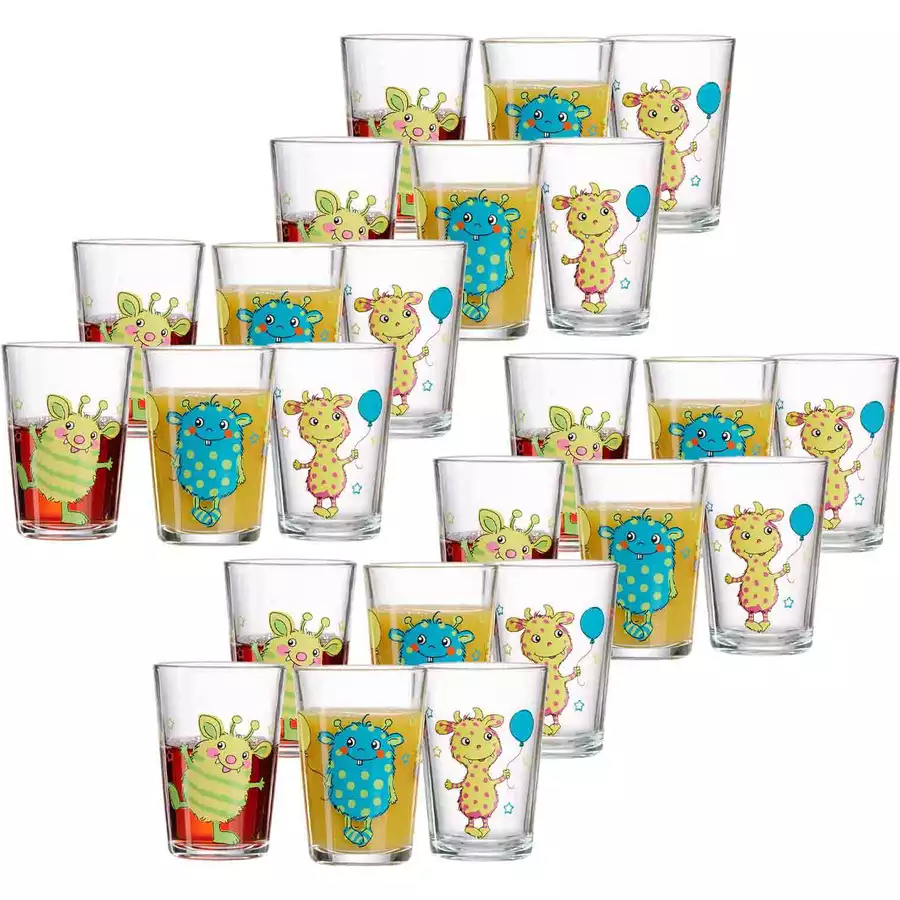 Ritzenhoff & Breker GmbH & Co. KG Kindergläser Monsterchen 205 ml 24er Set bunt