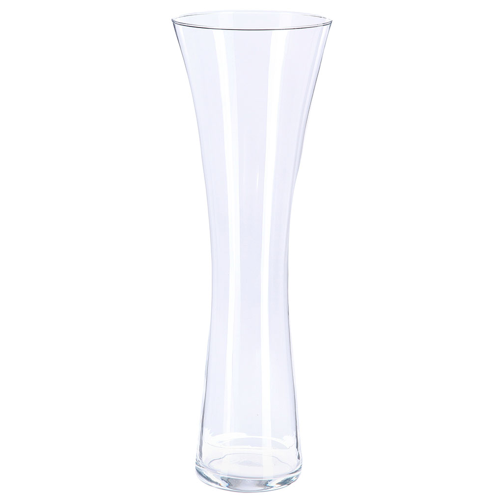 Vase haut cintré verre transparent H 55cm
