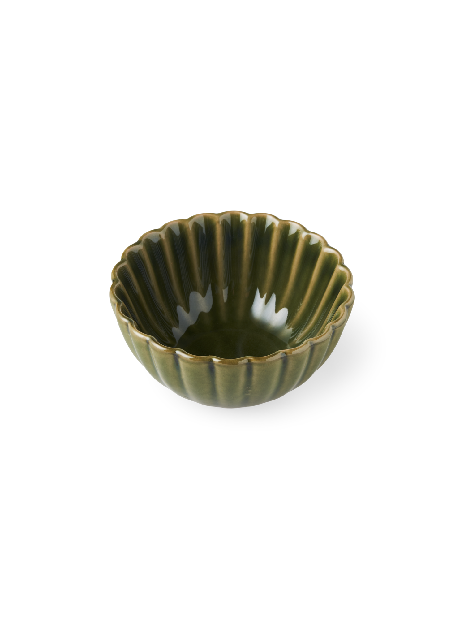 Skål | Stentøj. 13,7 cm. | Moss Green
