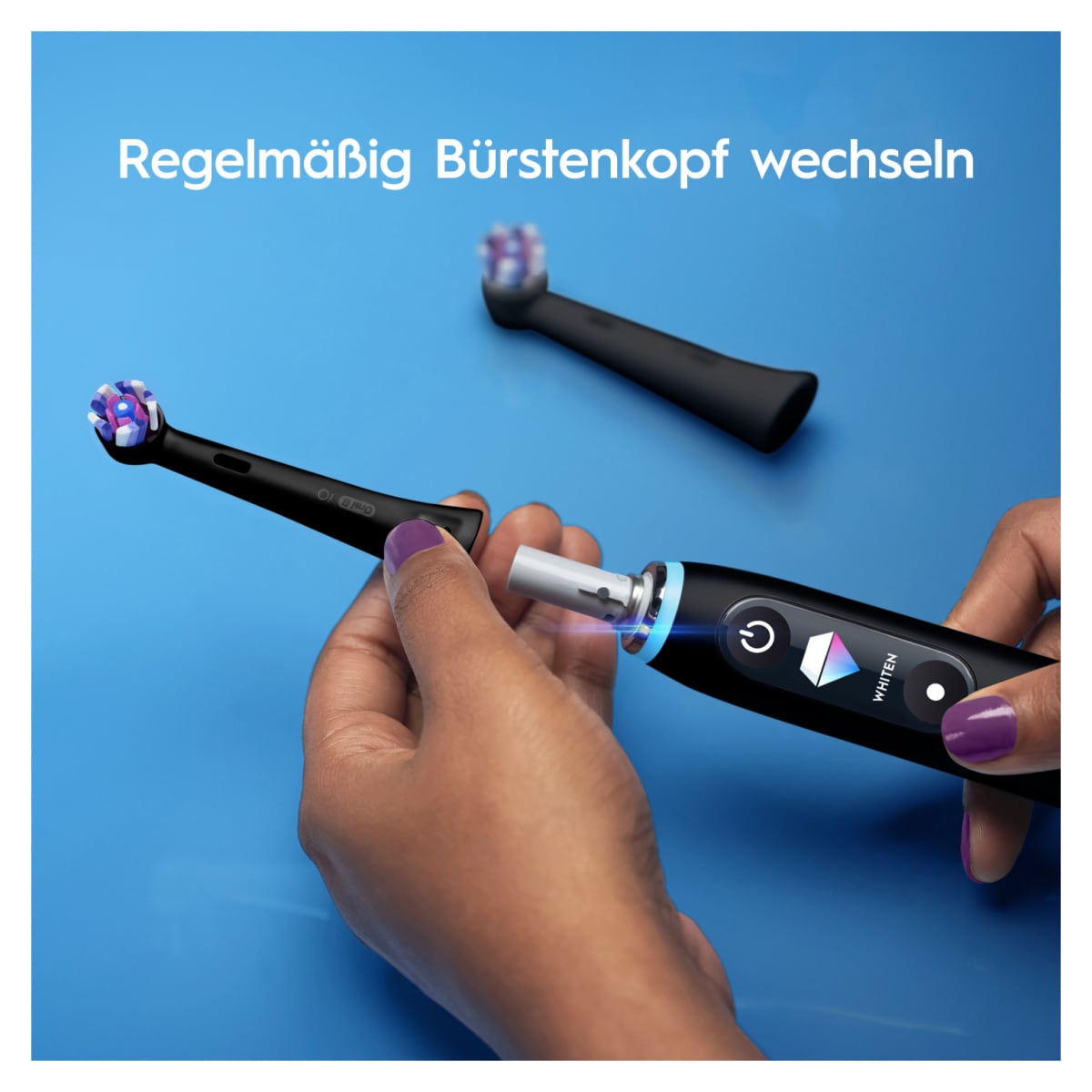 Oral-B iO Aufsteckbürsten Strahlendes Weiss, briefkastenfähige Verpackung, schwarz, 6 Stück