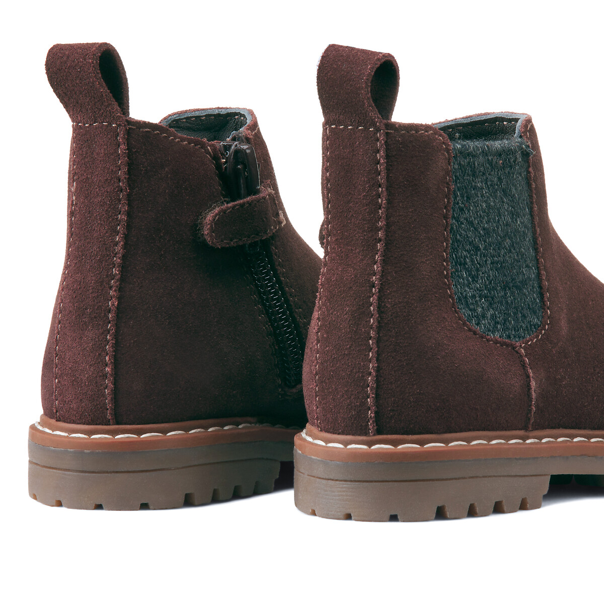 COLEÇÕES LA REDOUTE<br>Botas com detalhes em elastano, na cor vermelha