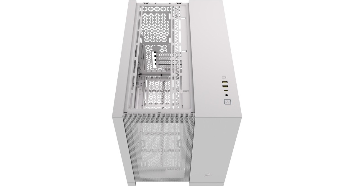 Corsair2500D Airflow mini tower behuizing  (Wit | 2x USB-A | 1x USB-C | Tempered Glass)