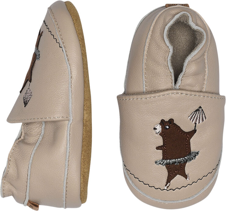 Melton Dancing bear leather slippers Oxford tan