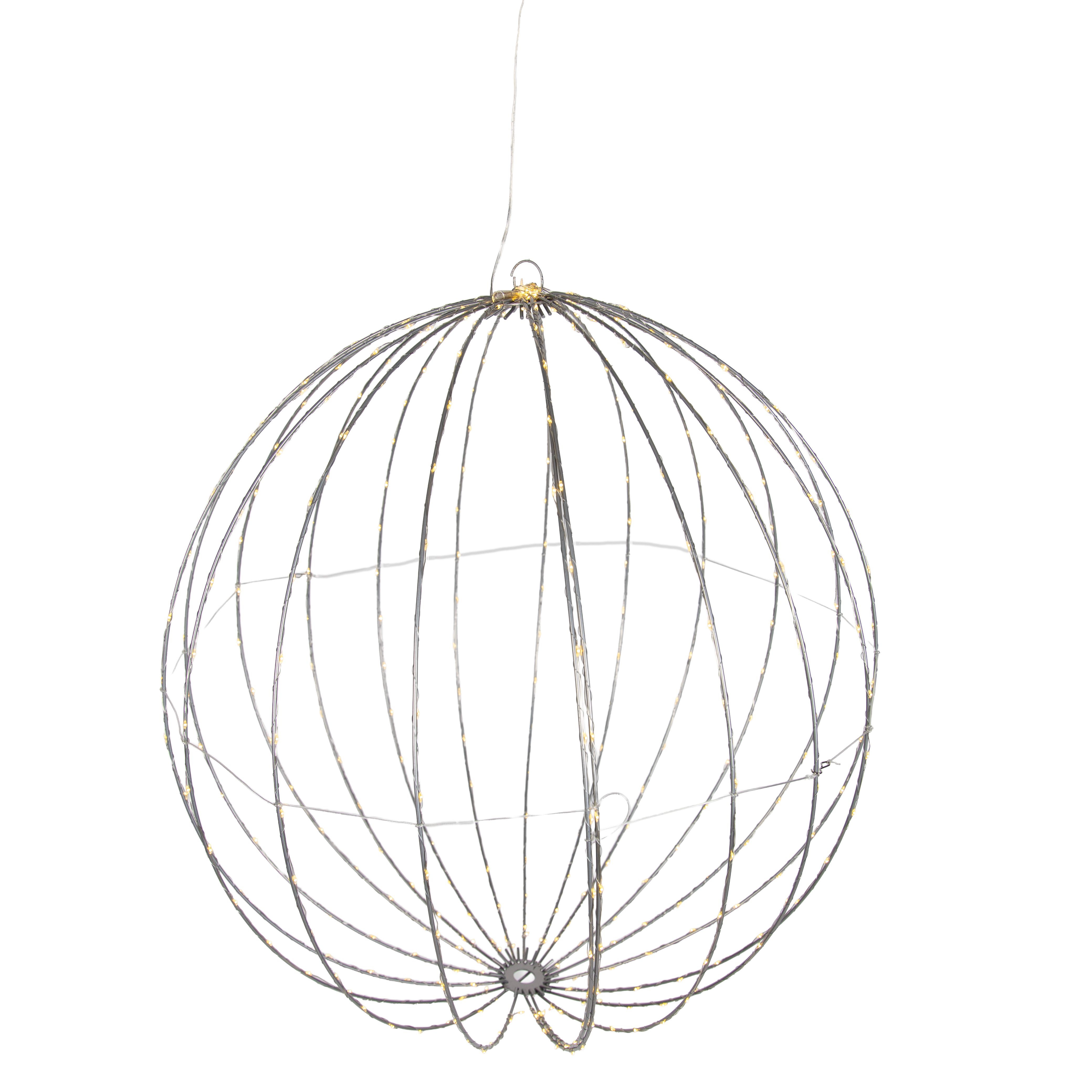 Kerst hanglamp bal wit 60cm incl. LED met timer IP44 - Nobi