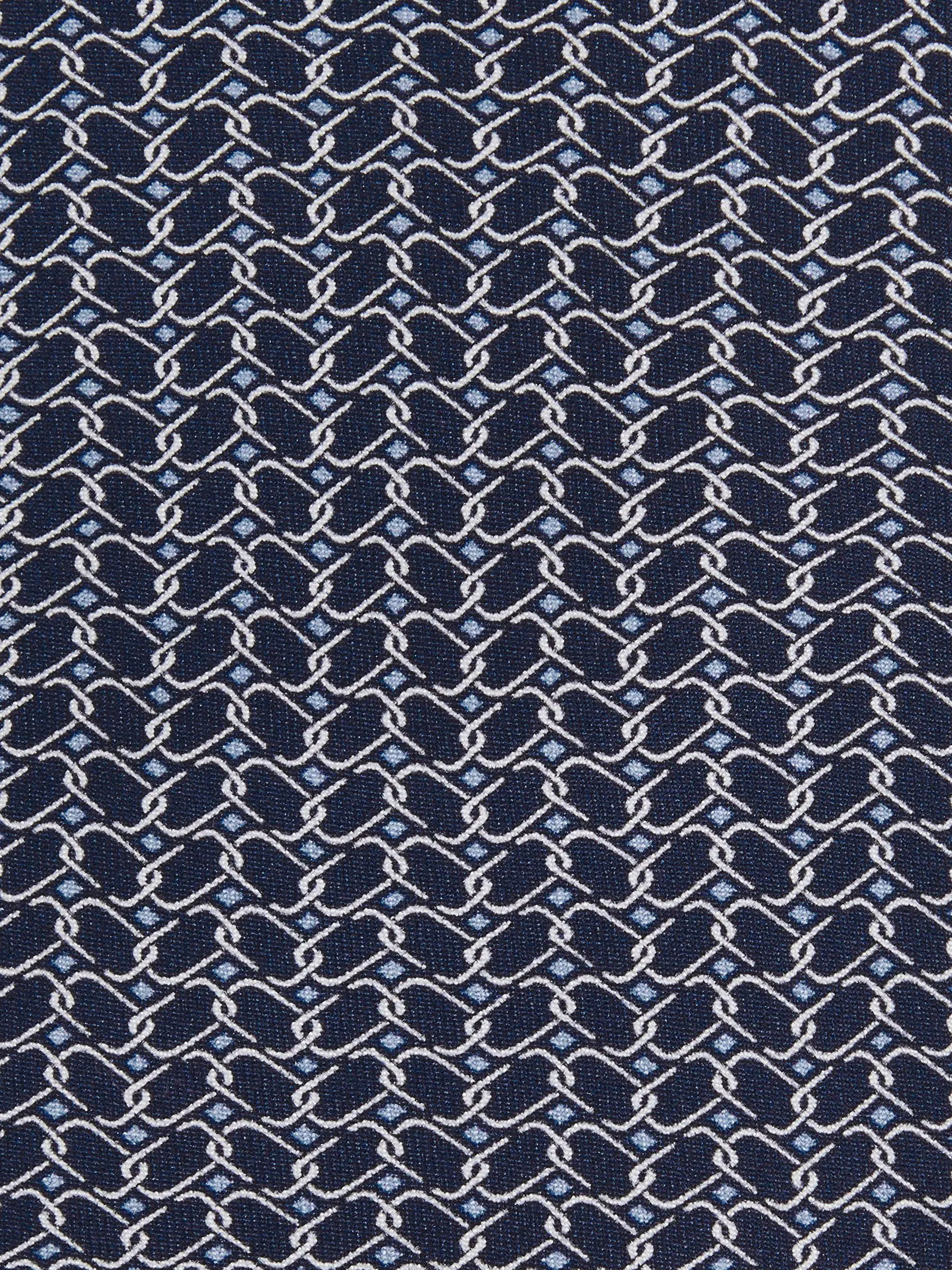 Marineblauw - Reiss Bernardo Silk Geometric-Chain Print Tie