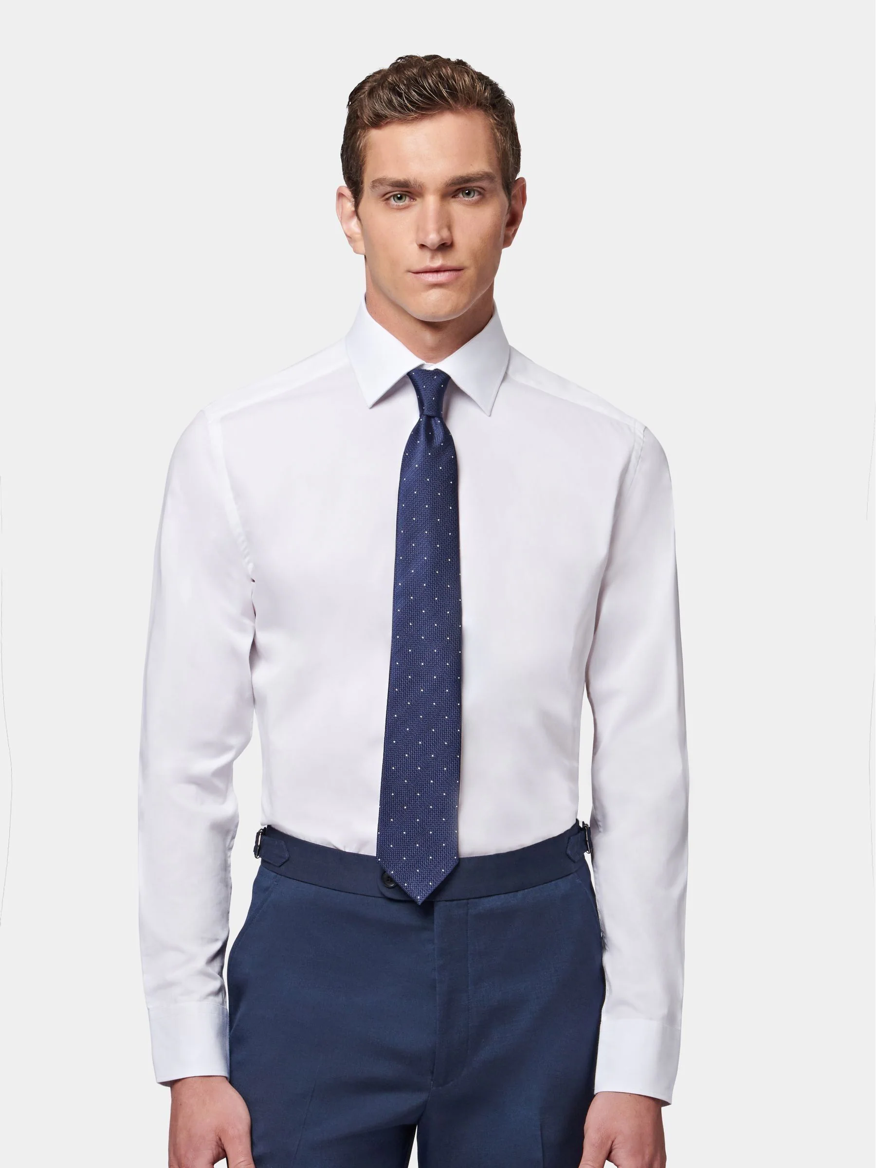 Wit - Peckham Rye poplin-overhemd met lange mouwen van 100% katoen