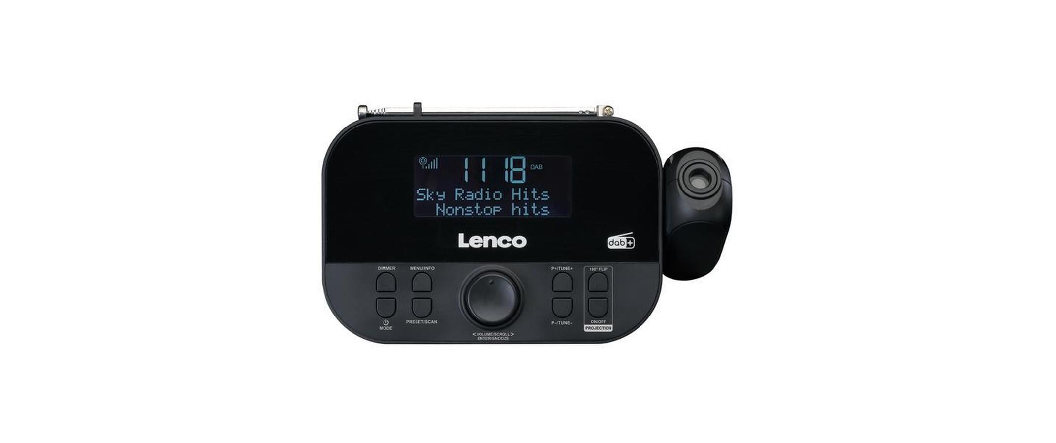 Radiowecker CR-615BK SchwarzDAB+ und UKW-Radio mit Zeitprojektion