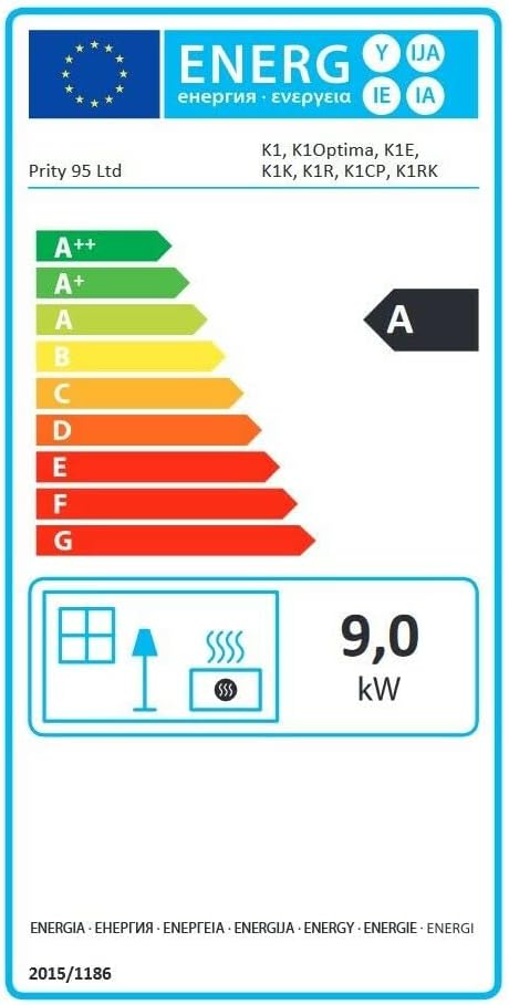 Prity K1 Optima Holzofen, Kaminofen, Mehrstoffbrenner, 8 kW
