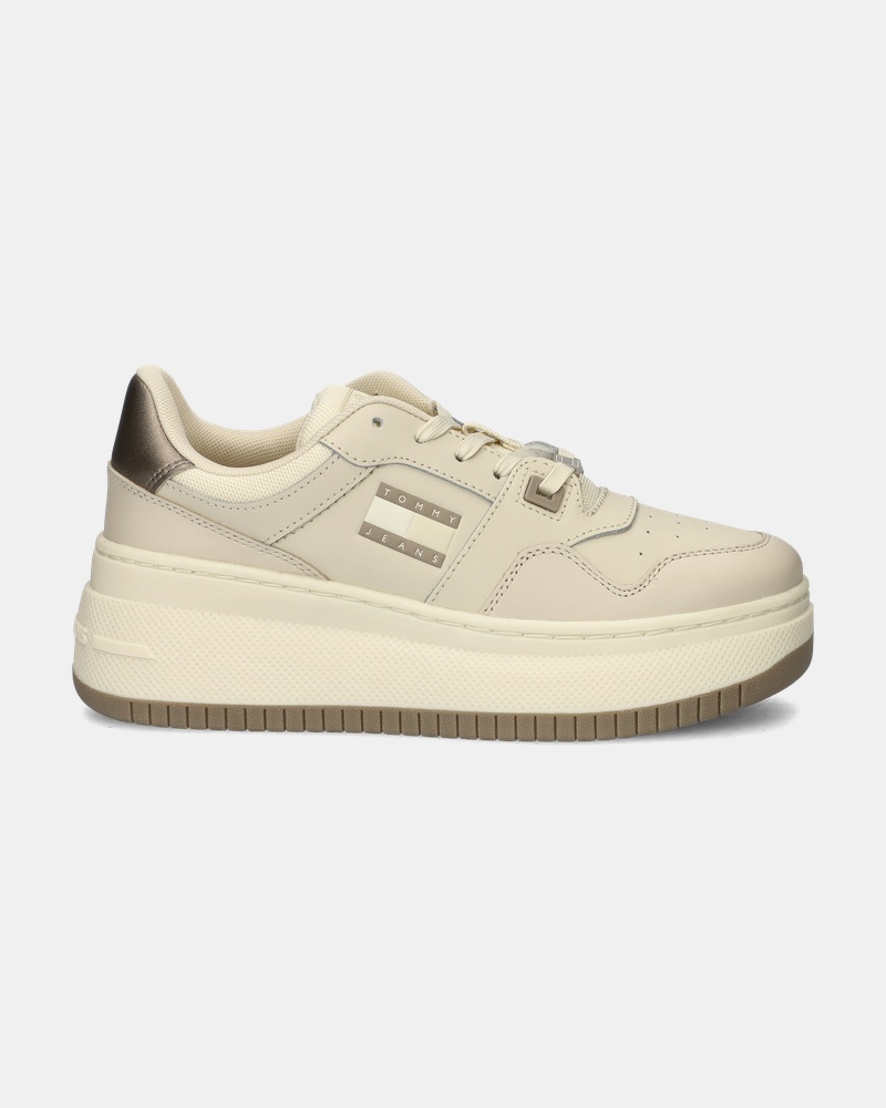 Tommy Jeans Retro Basket Flatform Metal Lage sneakers  - wit