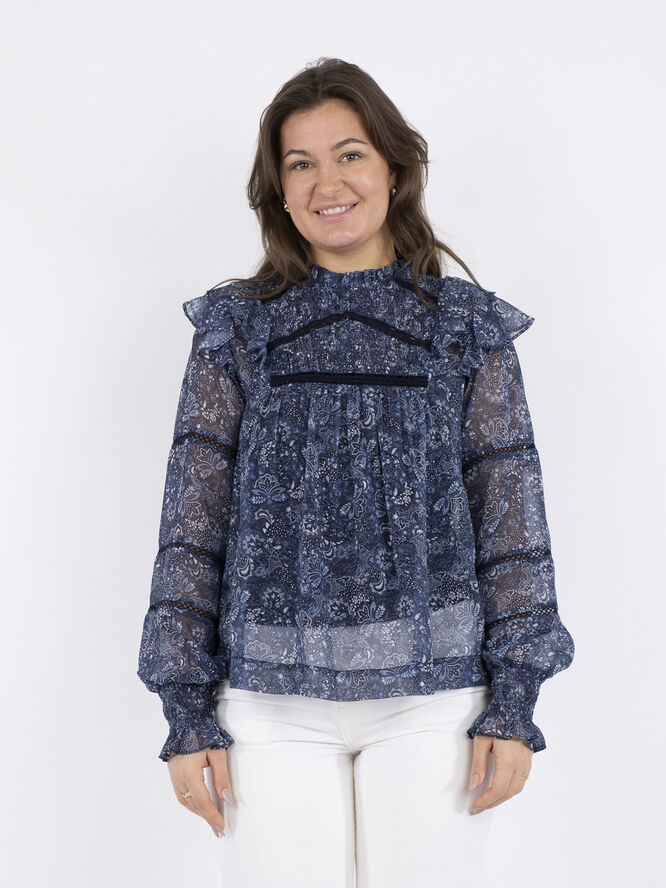 Neo Noir Sarna Pure Paisley Blouse Blå
