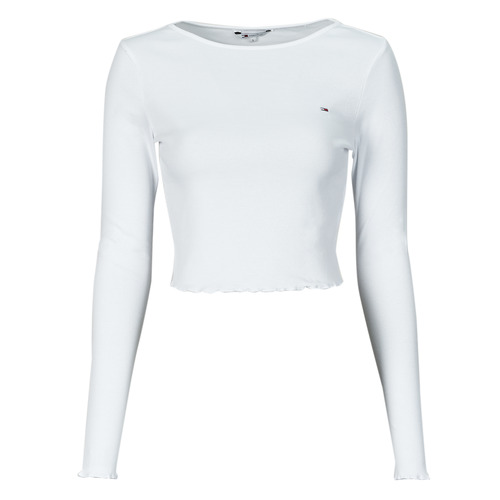 Tommy Jeans - TJW RUCHE RIB TOP LS Blanco