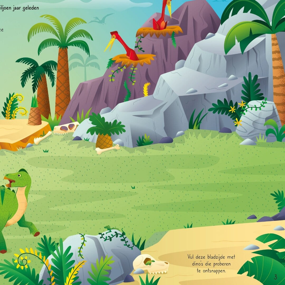 Uitgeverij usborne eerste stickerboek t-rex en nog veel meer enorme dino's