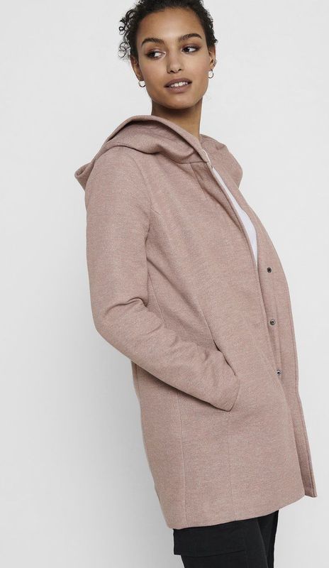 ONLY - Onledona Light Coat Otw Noos - Damesmantel - Bruin - Met Gedrapeerde Capuchon
