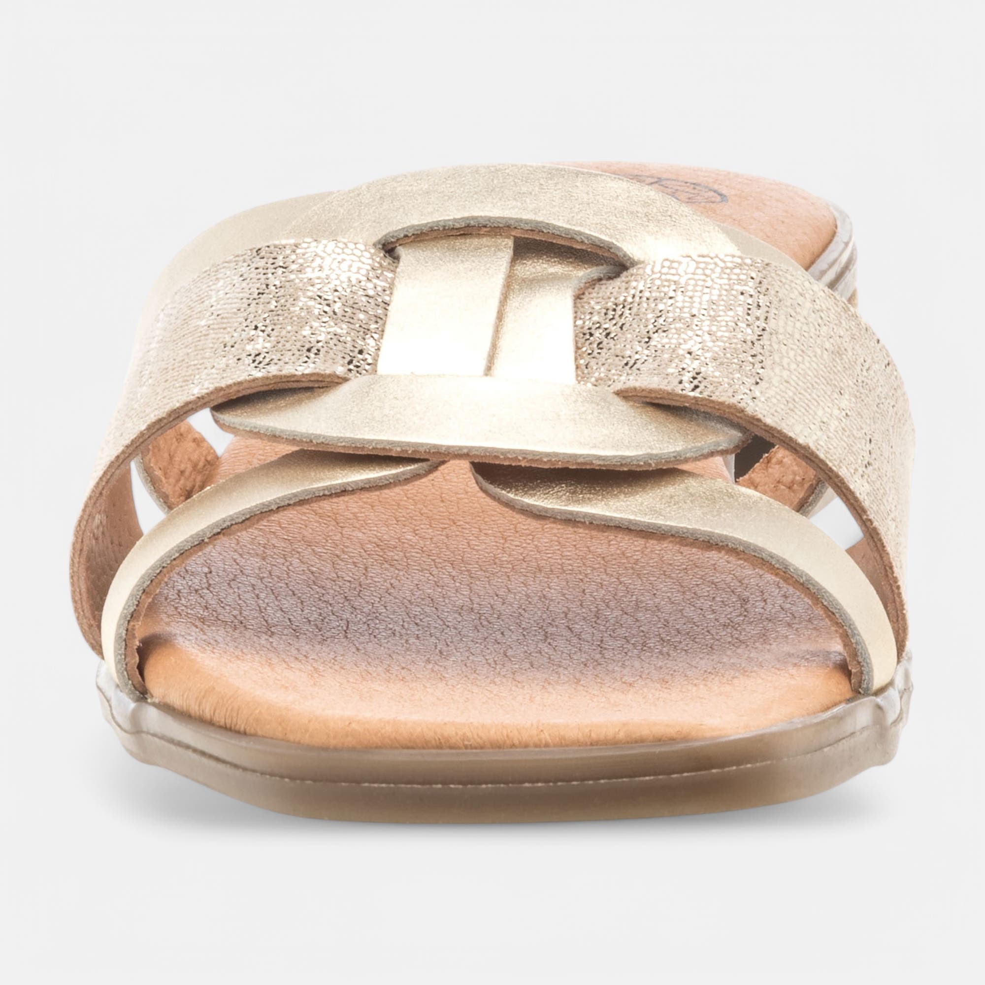 Mules Femme en cuir or