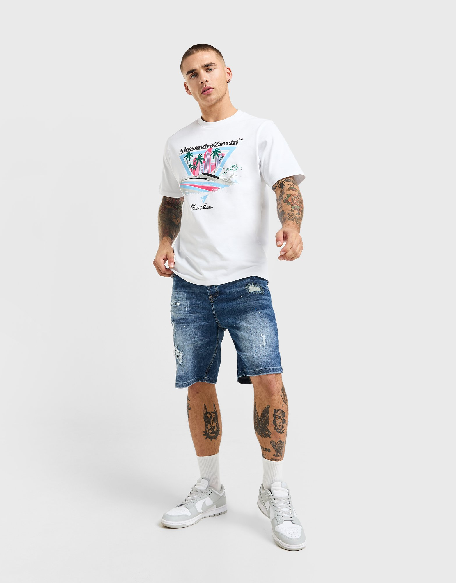 Alessandro Zavetti Short Damiano Denim Homme