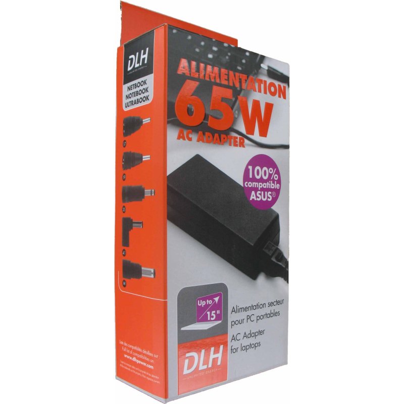 DLH Alimentation secteur 65W Asus 100% compatible (sauf USB-C)