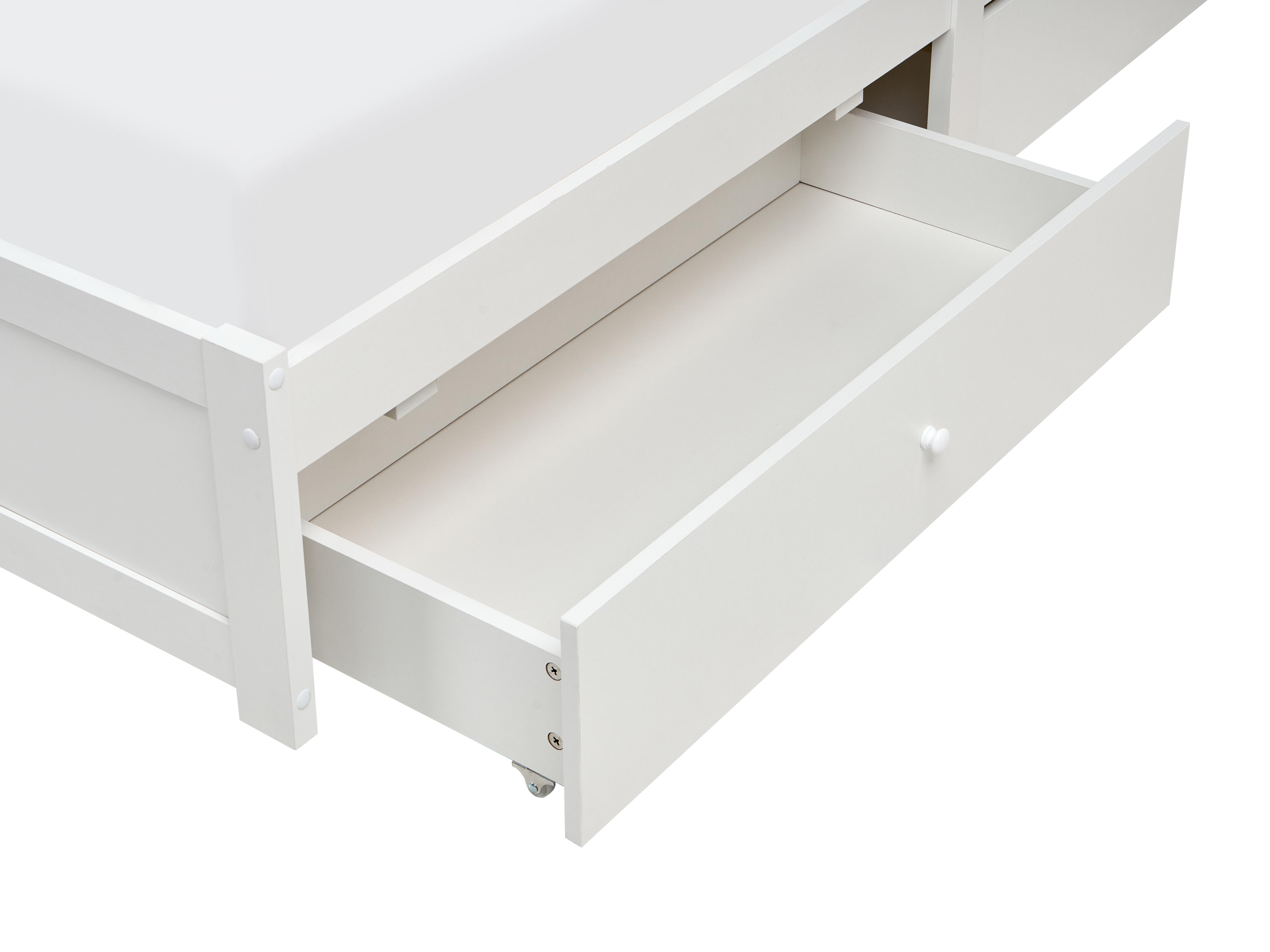 Bed met opbergladen BIZOU 180 x 200 cm Wit