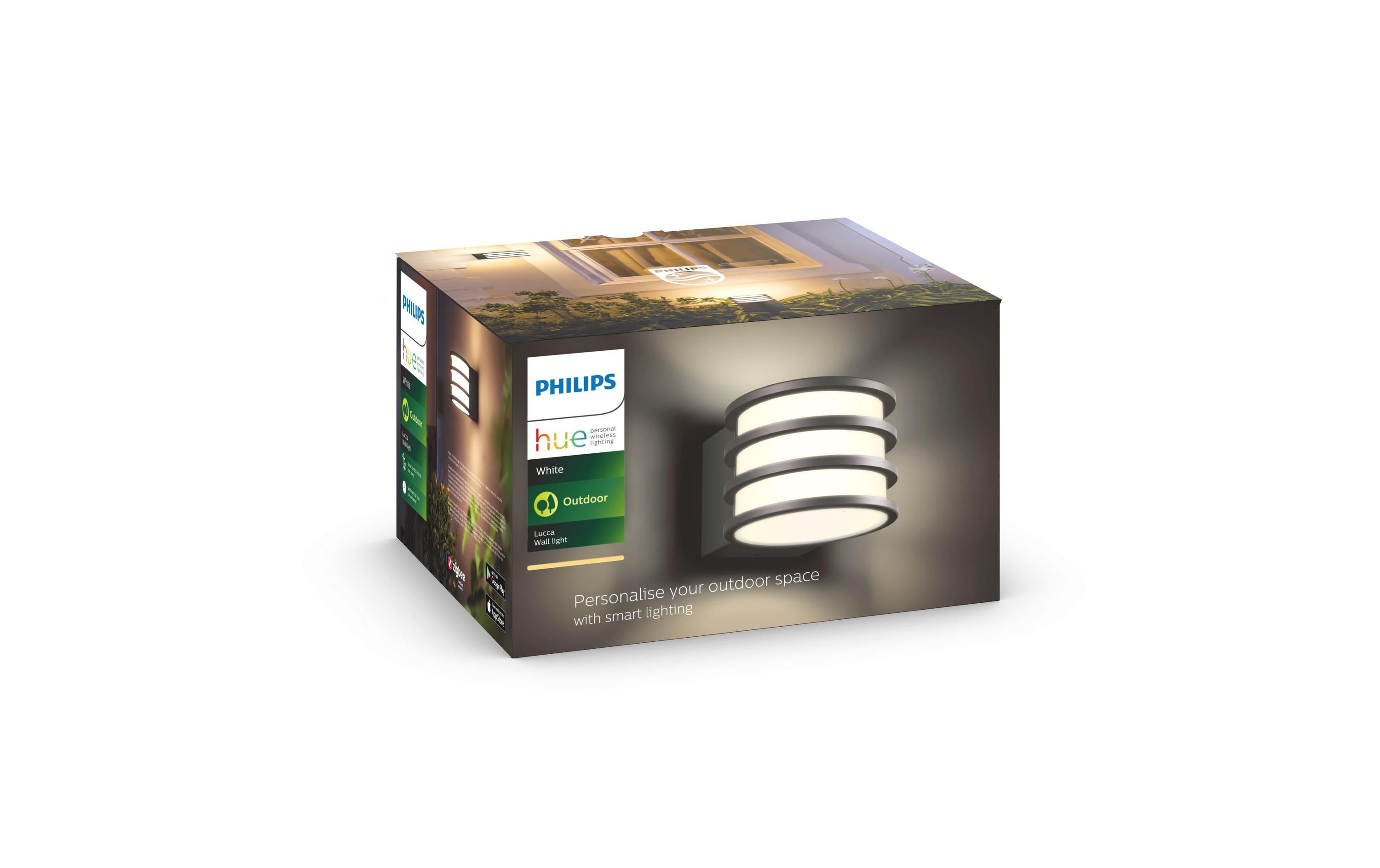 White Outdoor Lucca Wandleuchte AnthrazitWandleuchte mit warmweissem Licht