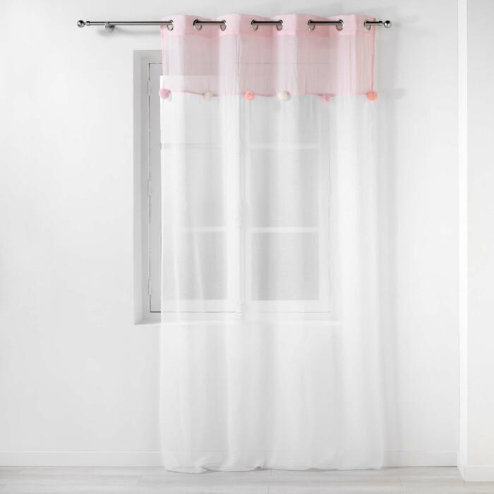 PANNEAU A OEILLETS 140 X 240 CM SABLE POMPONS ELFIKA