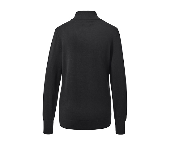 Feinstrick-Rollkragenpullover, schwarz
