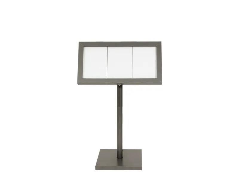 Securit® COATED STEEL LED Informationsdisplay 95 til 3xA4, sort - komplet kit