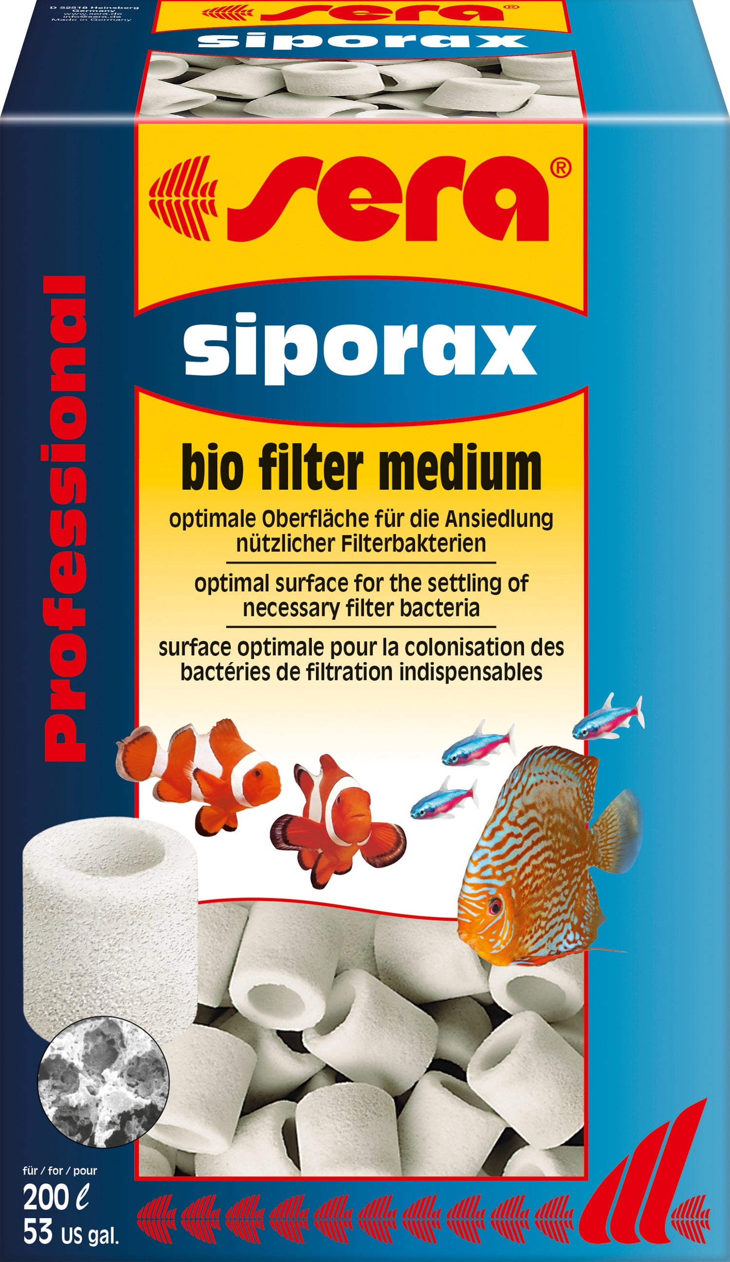 Sera filtermateriaal Siporax Professional 15 mm 290 g