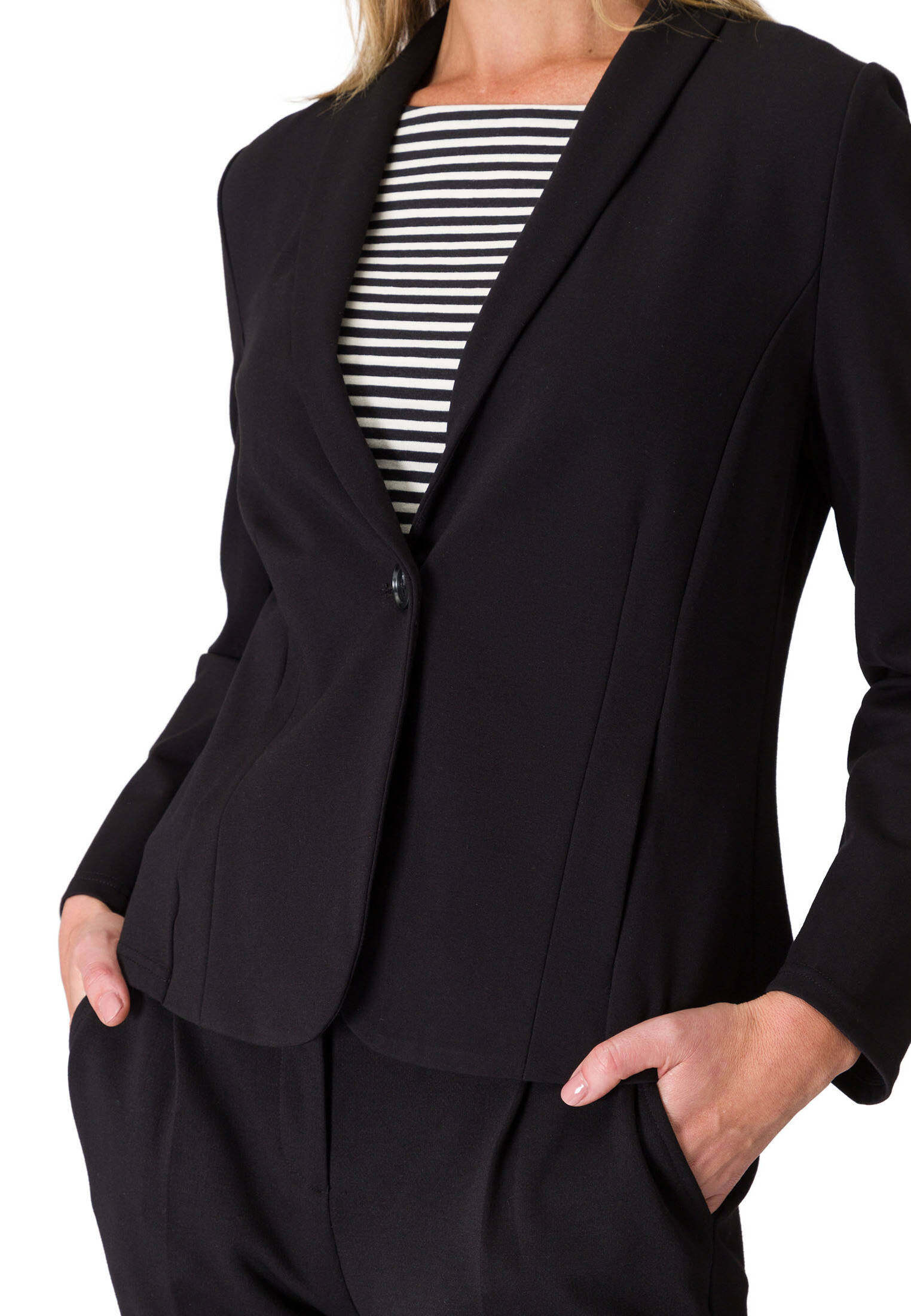 zero| Damen Jerseyblazer mit Knopfverschluss