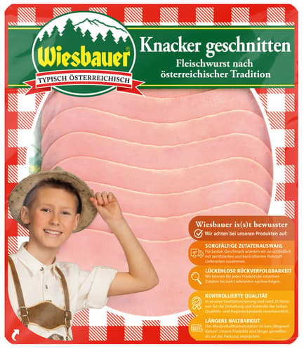 Wiesbauer Knacker geschnitten