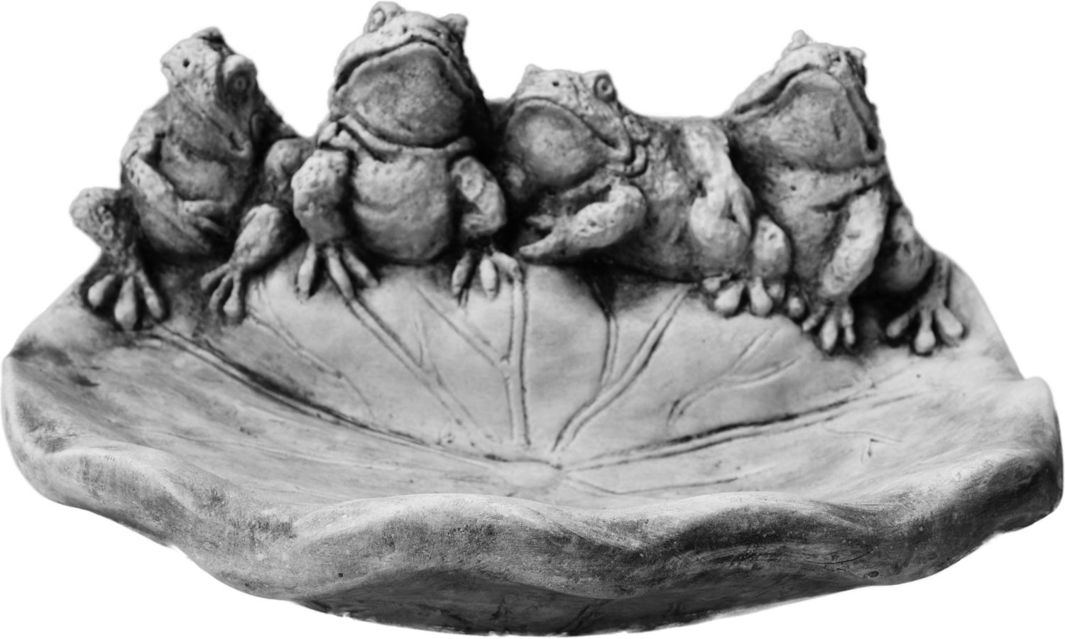 De Beeldengieterij drinkschaal Raima kikkers grijs 12 x 18 x 12 cm