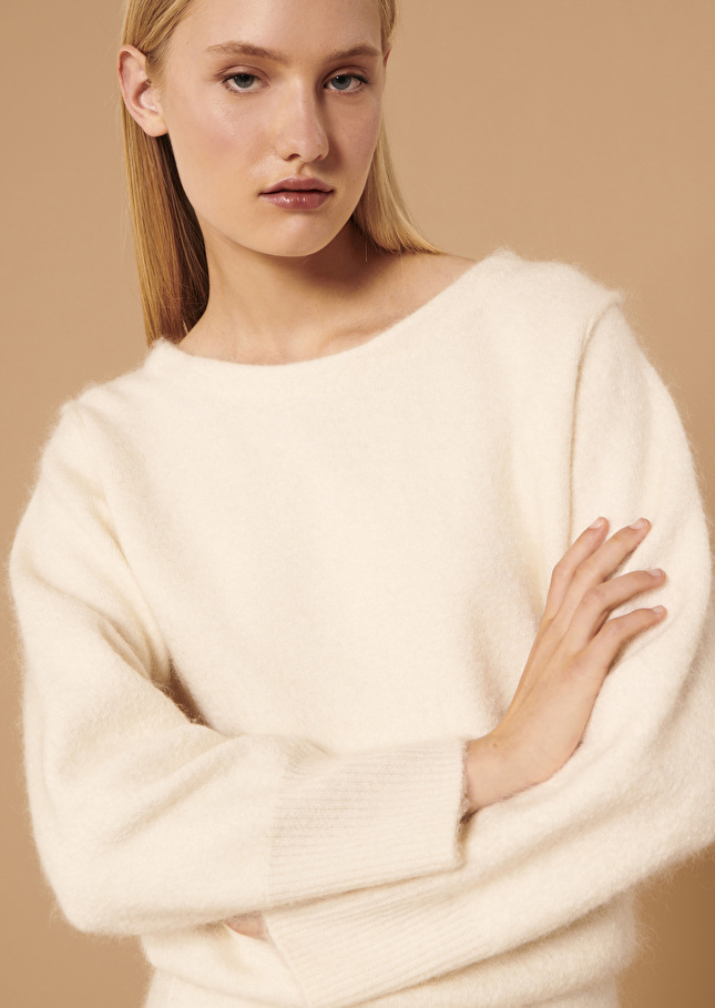 Robe Rhyolisécrue en coton et mohair
