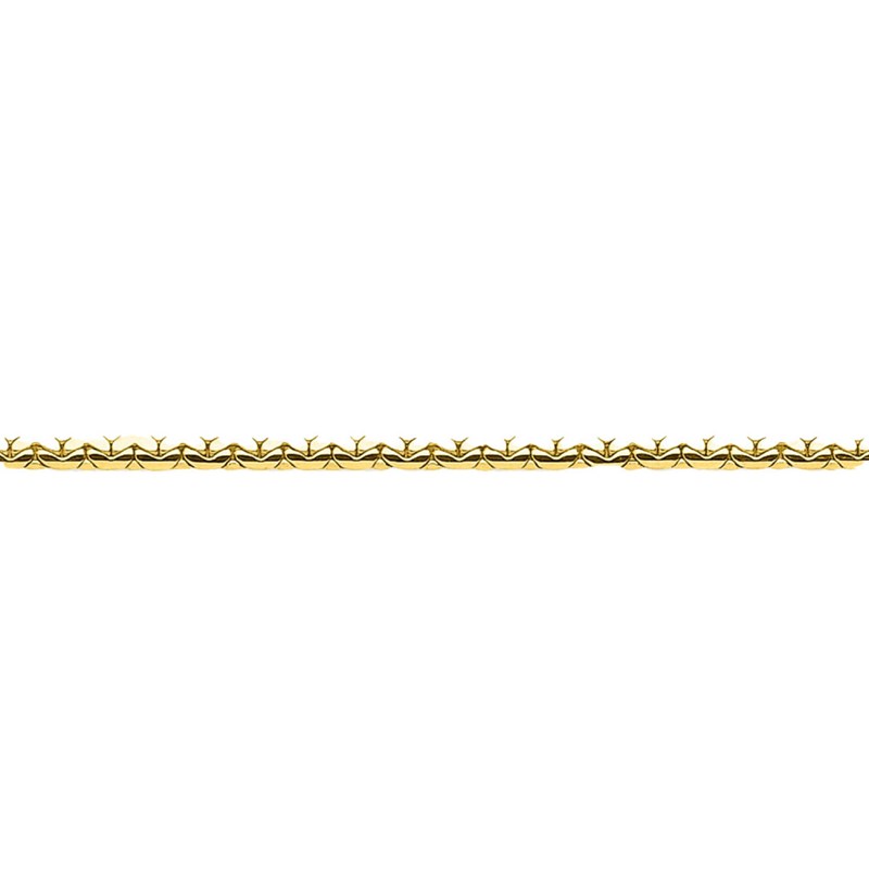Bracelet Femme 18 cm - Maille Haricot - Or 18 Carats - Largeur 3 mm