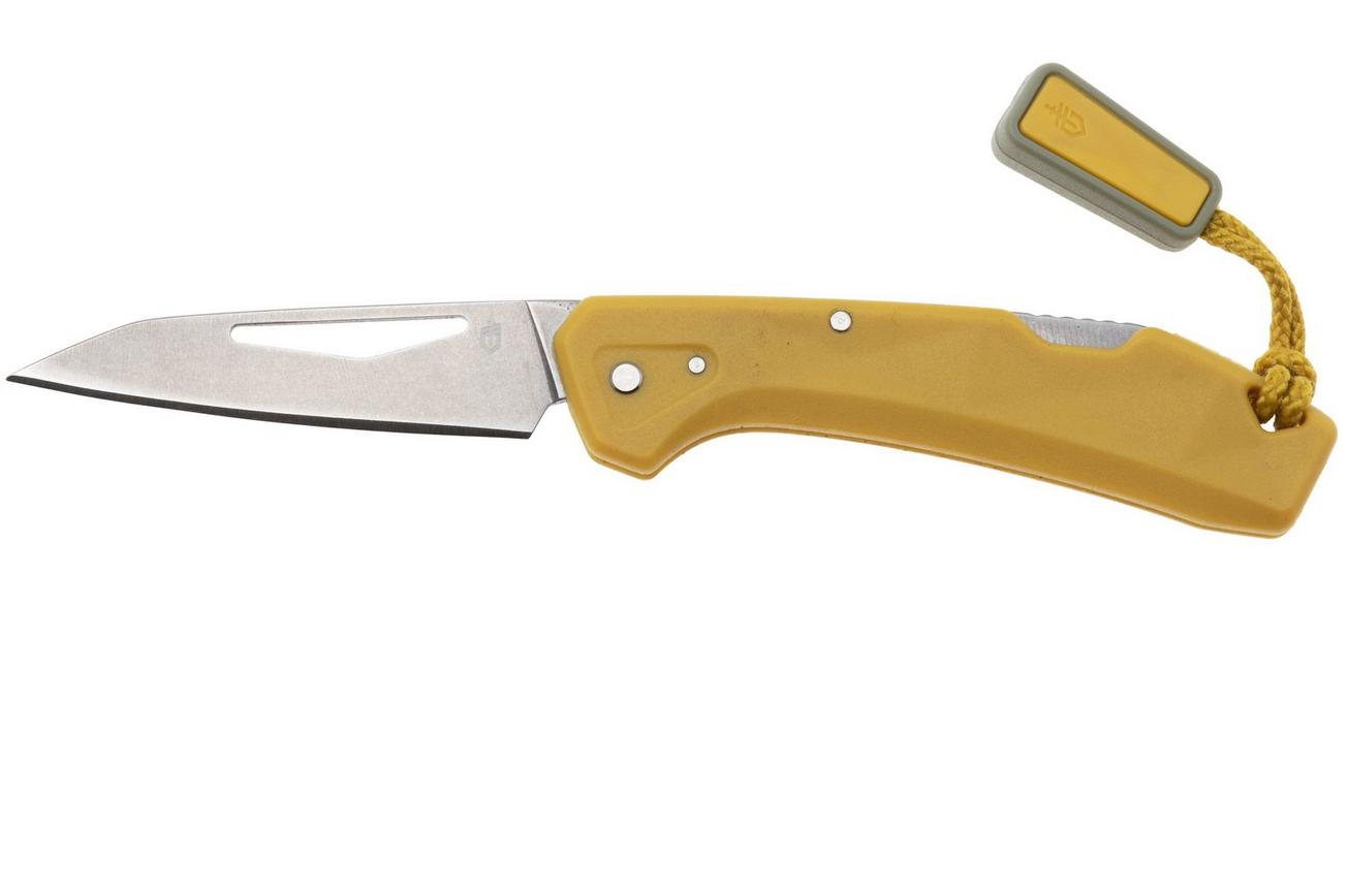 Gerber LST Mini 1074532, Stonewashed 440A, Yellow Nylon zakmes