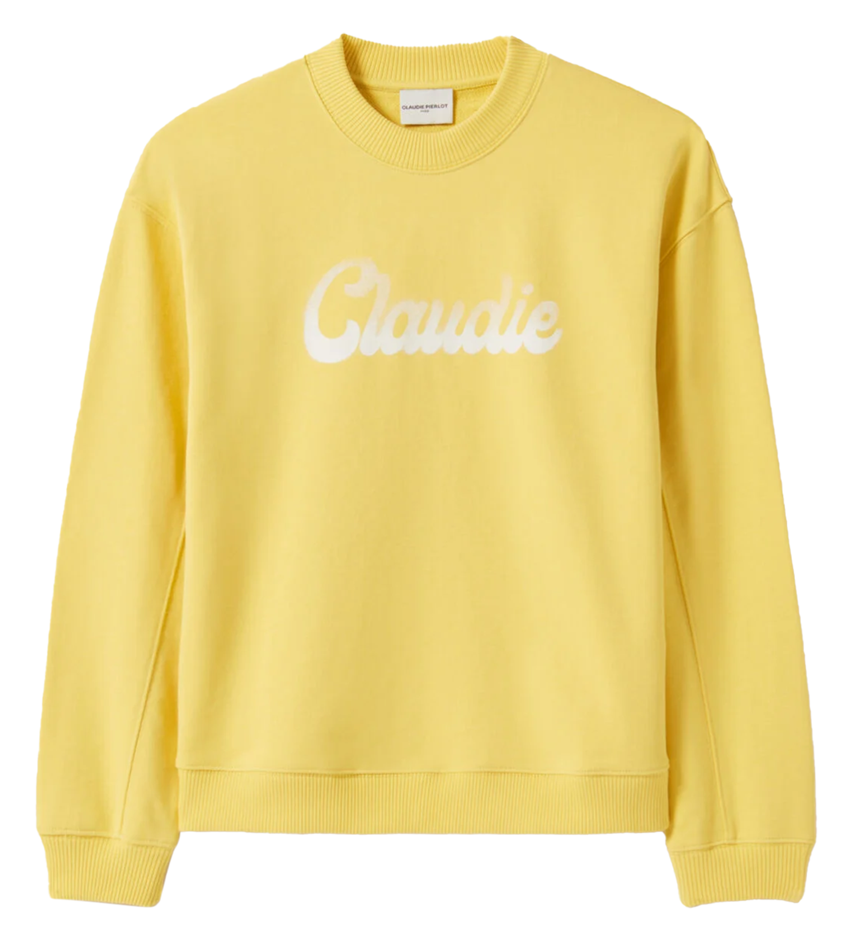 Sweatshirt ample imprimé en coton | Jaune