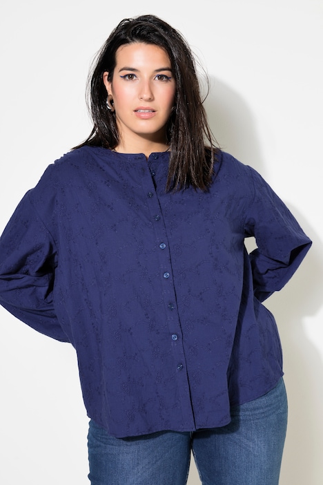 Bluse, oversized, Struktur-Qualität, Ballon-Langarm
