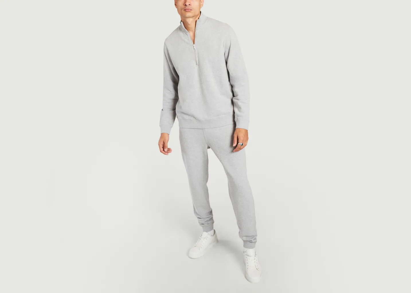 Sweatshirt col camionneur en coton Sunspel