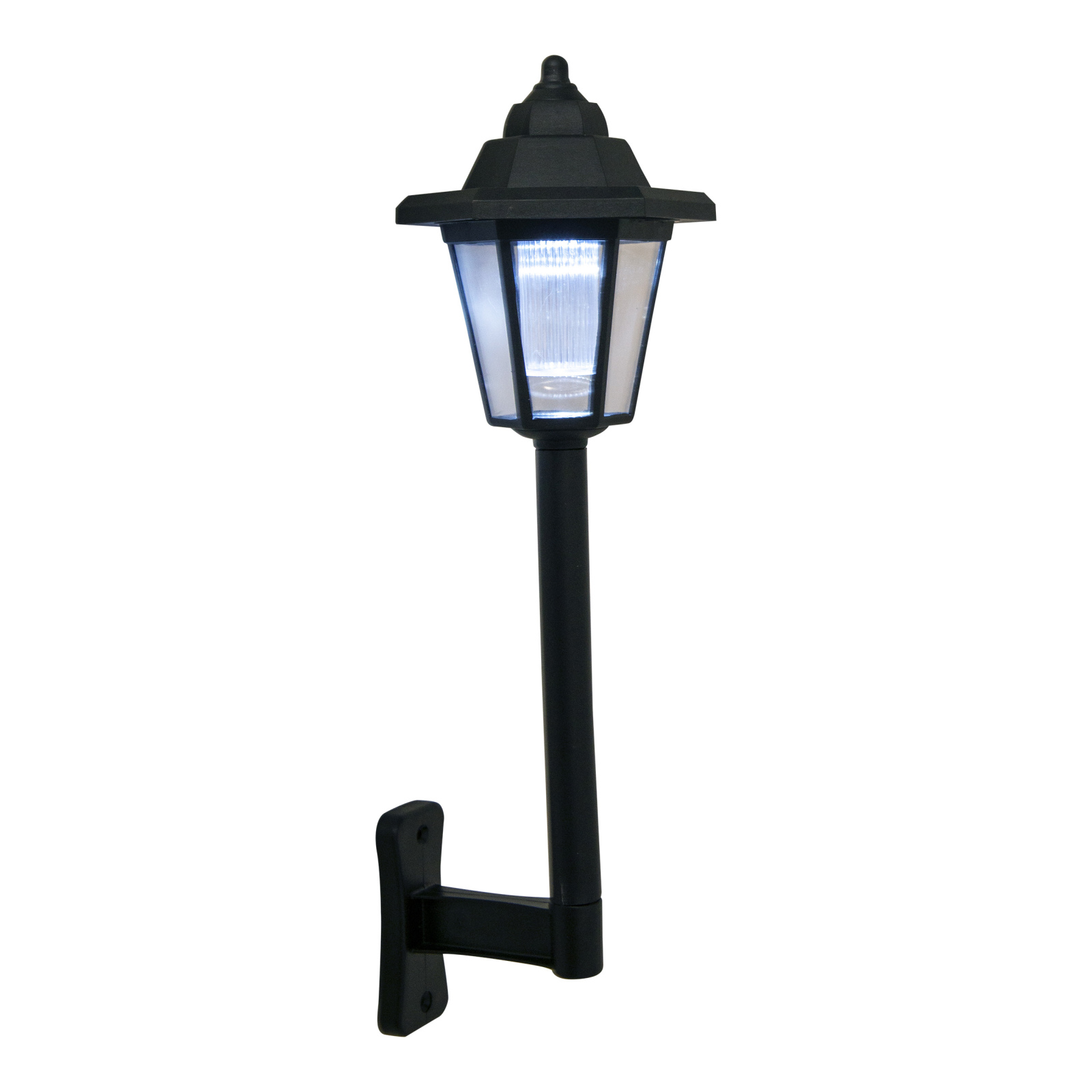 3er-Set Solar-LED-Erdspieß/Wandleuchte - schwarz - 11 cm breit