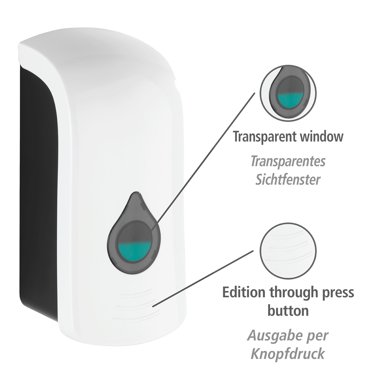 Wenko Ranera desinfectie & zeep wanddispenser 750 ml kunststof wit mat