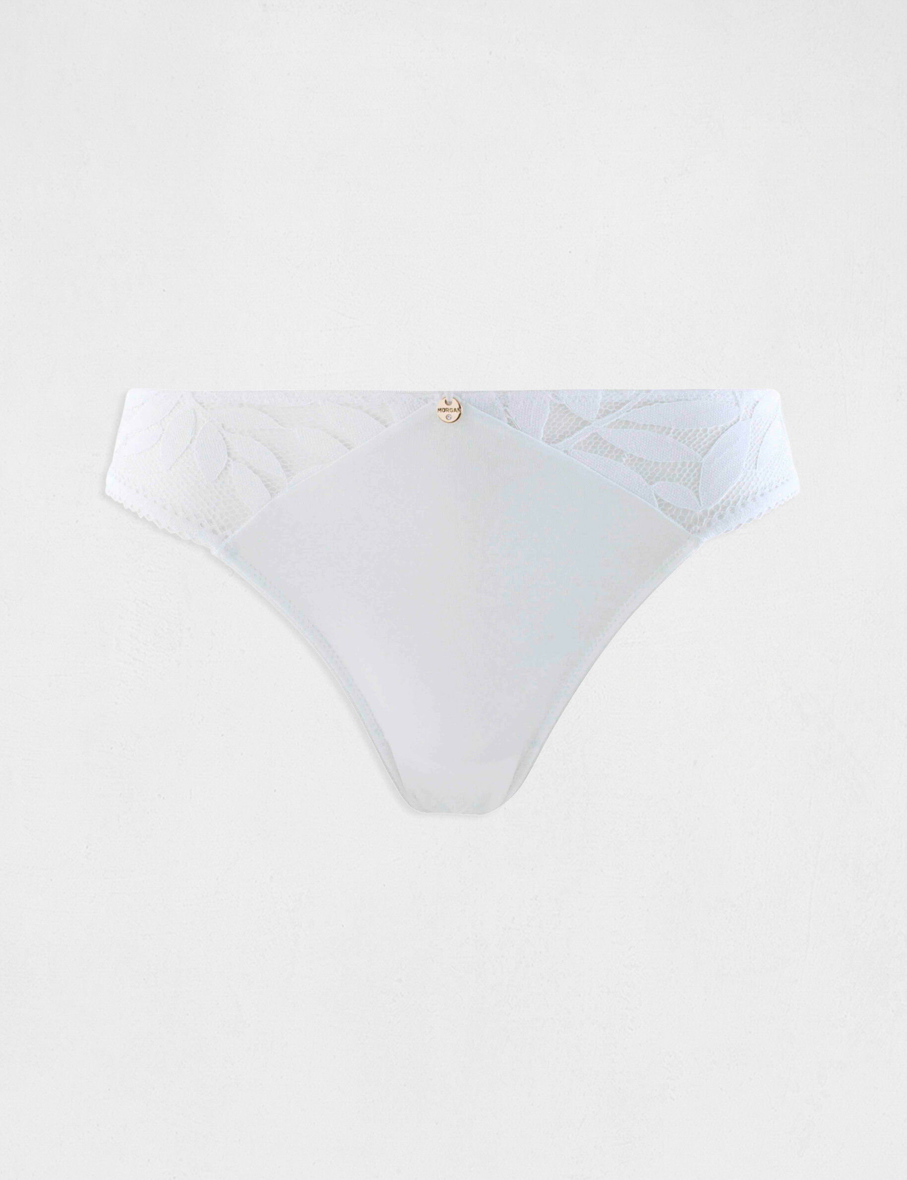 Slip en dentelle blanc femme - blanc