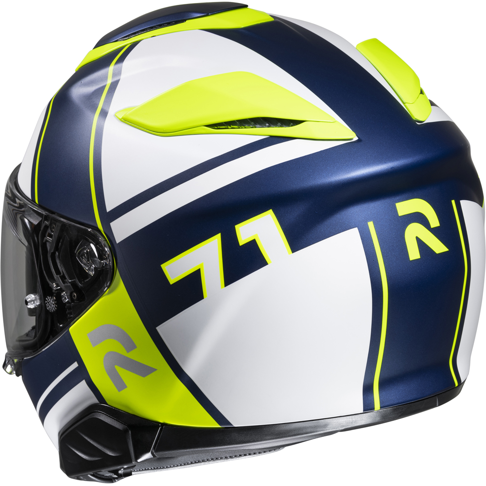 HJC - Casque RPHA 71 Zecha MC3HSF / Blanc / Bleu / Jaune fluo / Mat