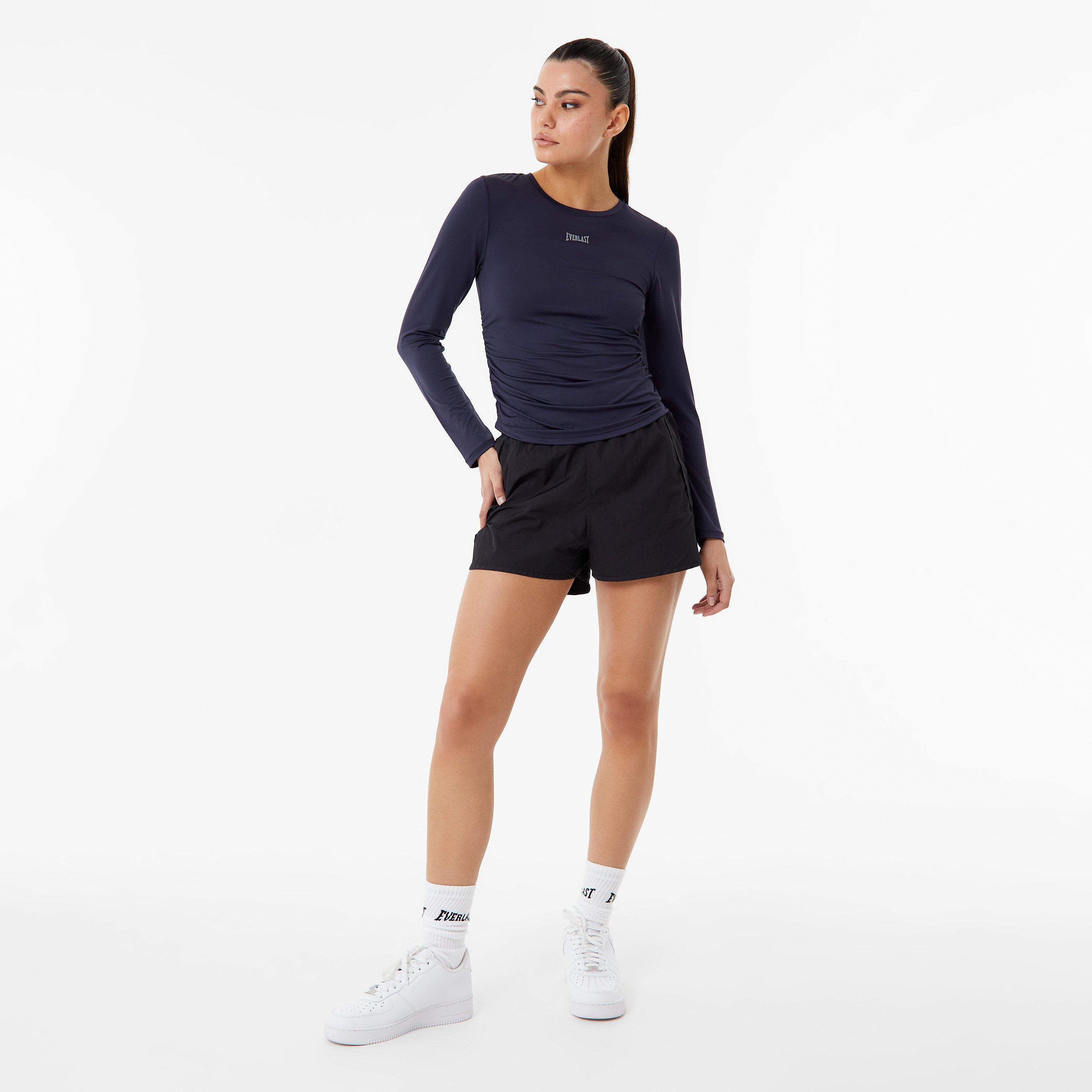 Everlast Ruched Performance Long Sleeve T Shirt Womens
