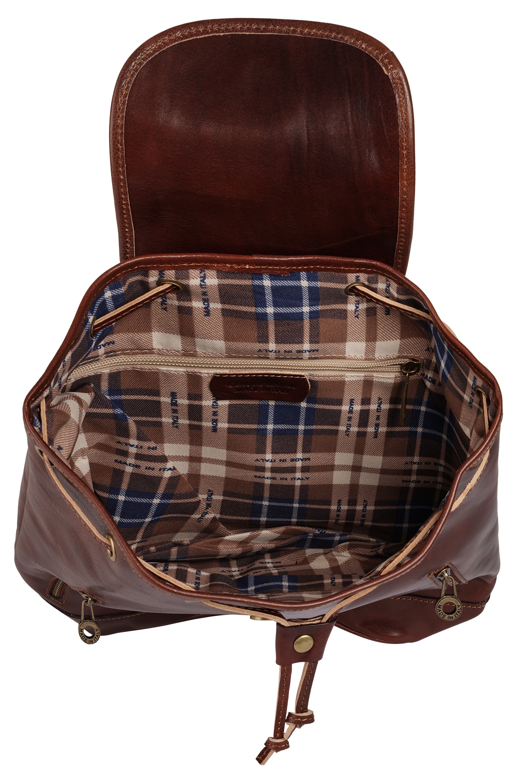 Piké Cityrucksack echt Leder, Made in Italy
