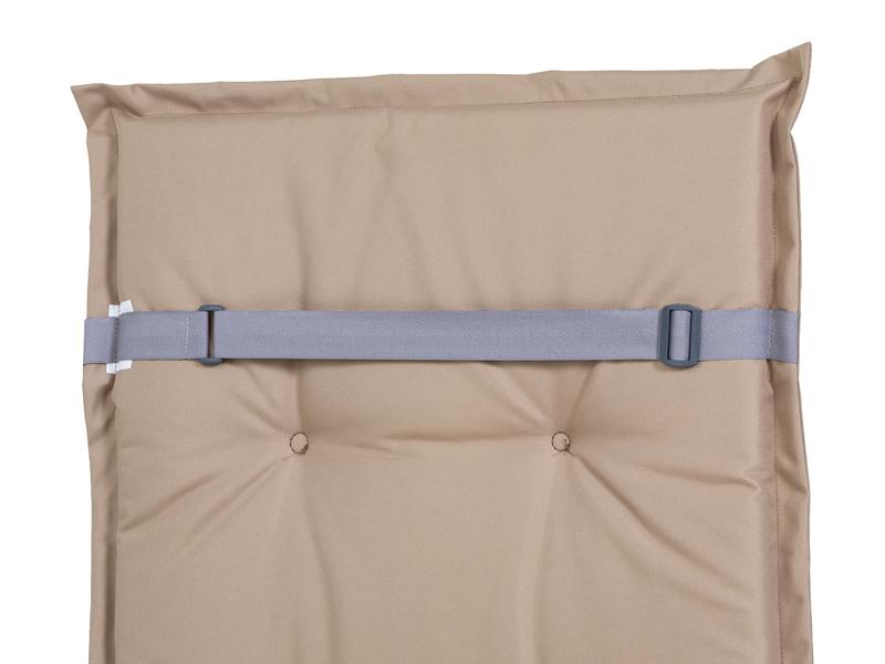 COCON Stuhlauflage Hochlehner Outdoor 118 x 50 cm, Beige, 2 Sitzkissen für Gartenstühle mit hoher Rückenlehne